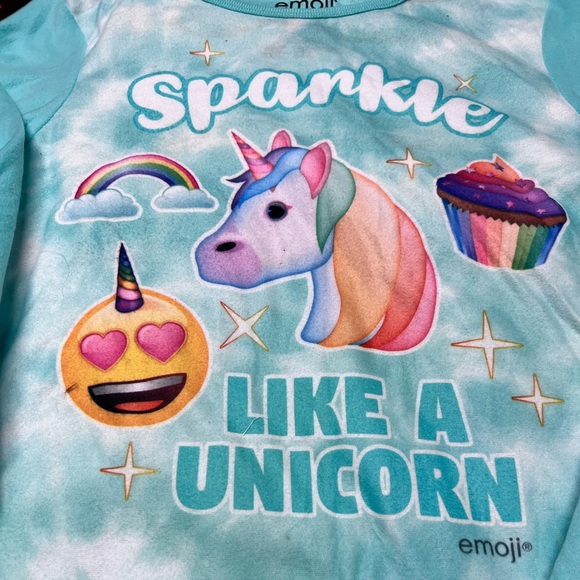 Girls unicorn pajama set size large 10/12 - Picture 2 of 3